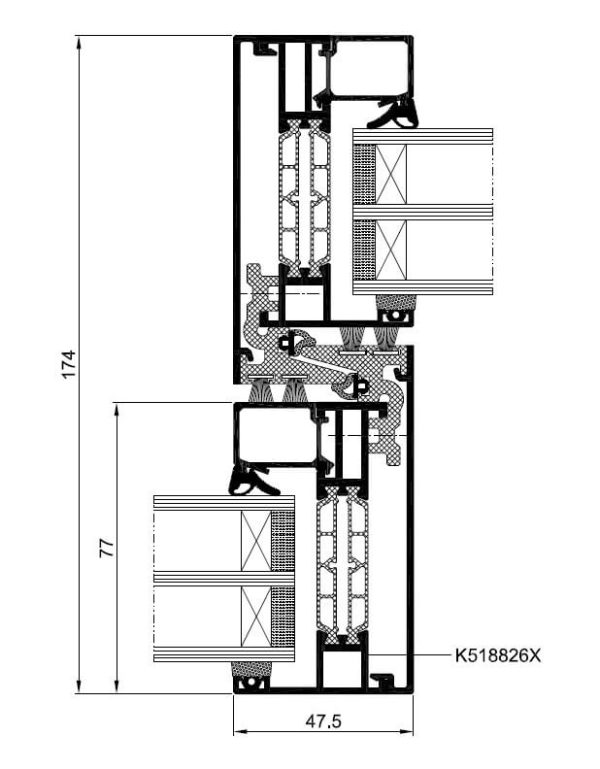 Aluminium Sliding Doors MB-77HS