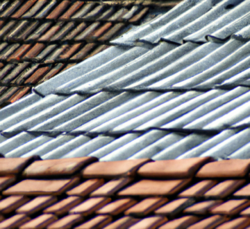 three different traditional roofing materials